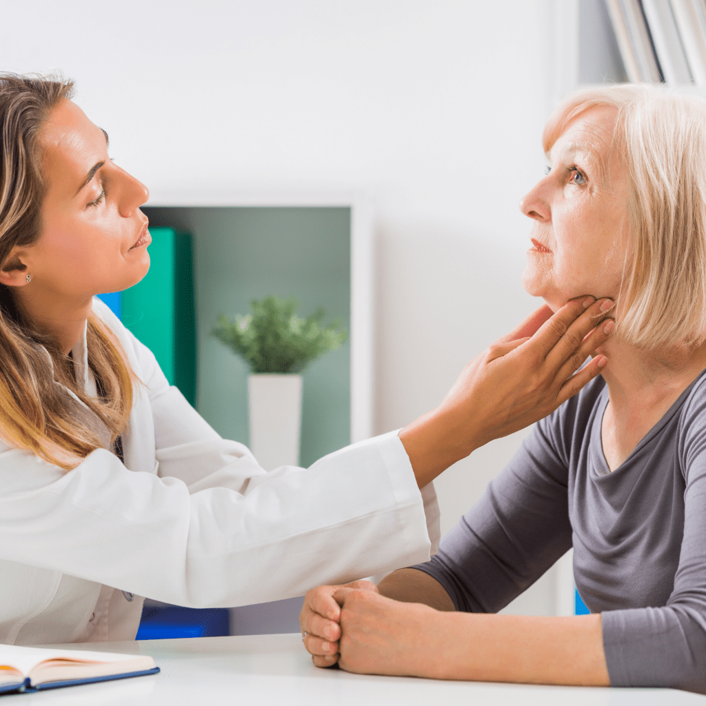 ENT examining neck