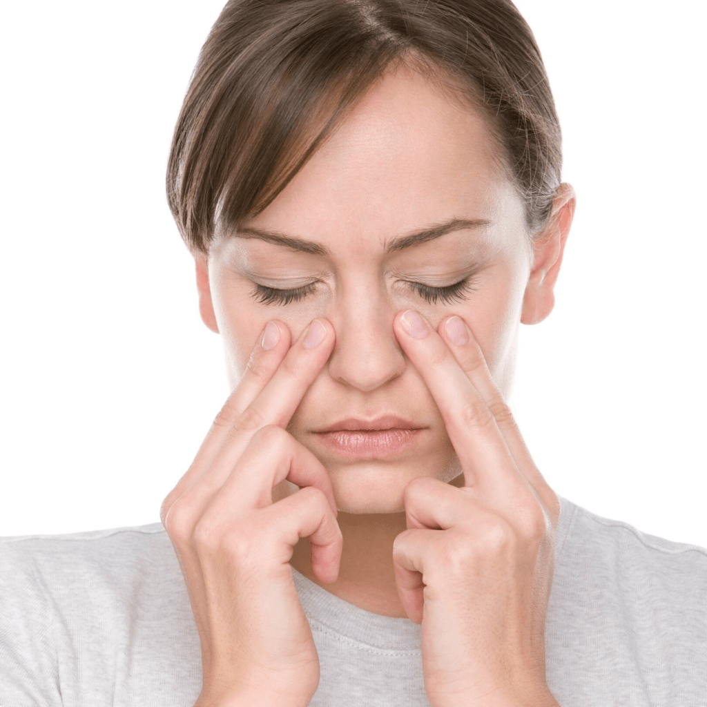 woman suffering from allergies